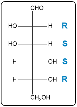 Fischer projection of D-Mannose with another set of R and S configurations.