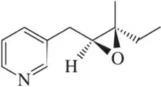 Chemical structure of an epoxide with a nitrogen-containing aromatic ring and a hydroxyl group.