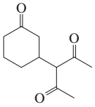 Chemical structure of a compound featuring carbon rings and functional groups, with labels for oxygen atoms.