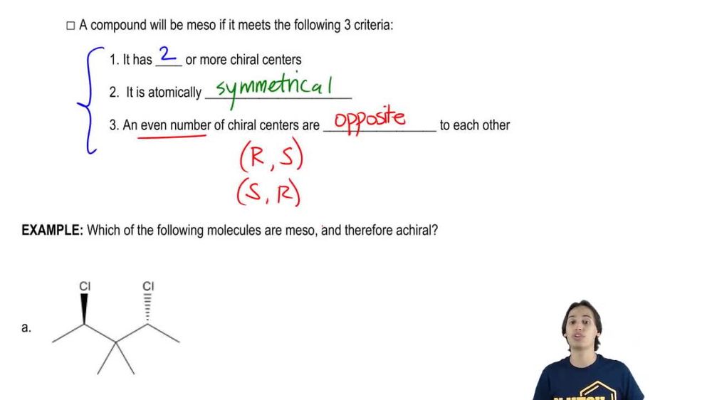 The 3 rules of meso compounds.