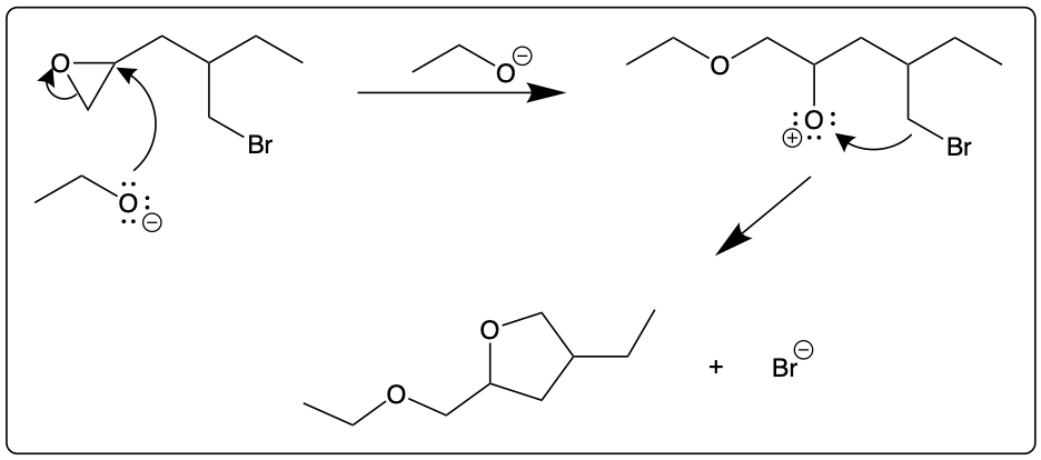 Chemical structure representation related to the reaction mechanism.