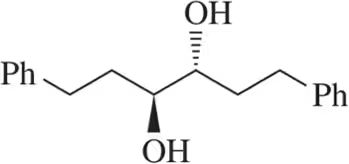 Chemical structure of a diol with two phenyl groups and two hydroxyl groups on adjacent carbon atoms.