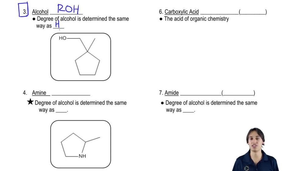 How to recognize alcohols, amines and ethers.