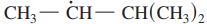 Structural formula of the 2-methyl-2-butyl radical, showing its carbon and hydrogen arrangement.