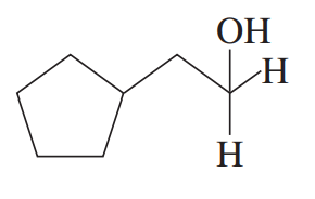 Structural formula of a 1° alcohol with a hydroxyl group and a five-membered carbon ring.