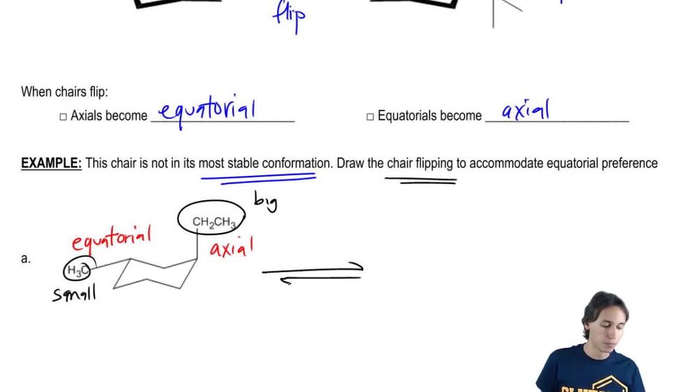 Draw the following chair in the most stable conformation.