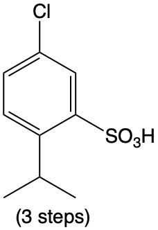 Chemical structure of a chlorosulfonic acid derivative of benzene.