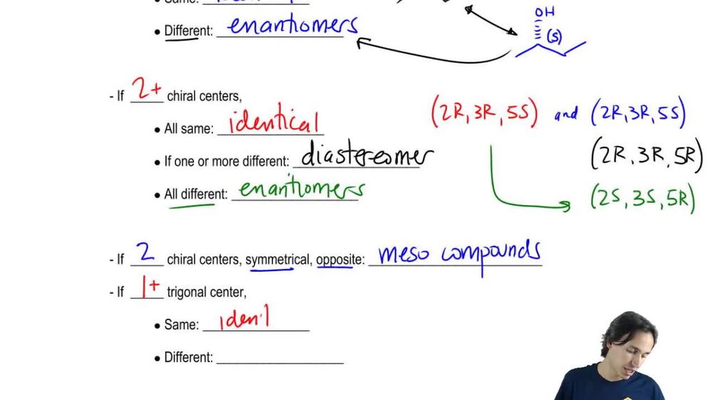 Same atoms, same connectivity, 1 or more trigonal centers.