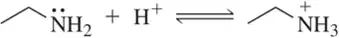 Arrow-pushing mechanism illustrating the reaction between a base and a proton, showing the formation of ammonium ion.