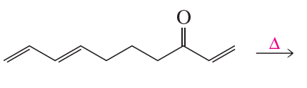 Chemical structure diagram illustrating a Diels-Alder reaction with reactants and a product indicator.