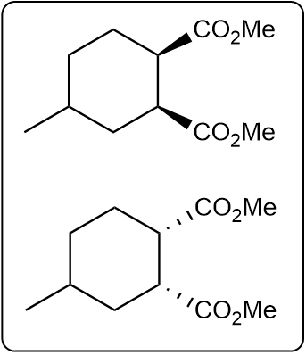 Final product structures from the Diels-Alder reaction with substituents labeled.