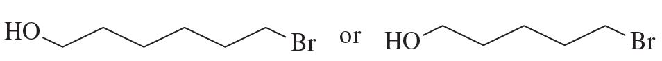 Chemical structures comparing two compounds with hydroxyl and bromine groups, questioning which forms a cyclic ether faster.