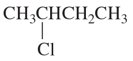 Structural formula of an alkyl halide with a chlorine atom attached, indicating an E1 reaction scenario.