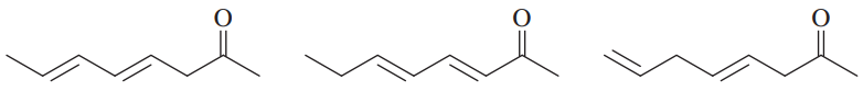Three structural formulas of alkenes are shown, illustrating different isomers for stability comparison.