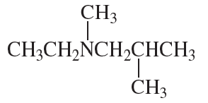 Structural formula of a tertiary amine with two ethyl and two methyl groups attached to a nitrogen atom.