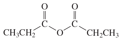 Chemical structure of an anhydride with two carbonyl groups and an oxygen bridge, labeled with ethyl groups.