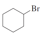 Cyclohexane structure with a bromine atom attached, indicating an alkyl halide.