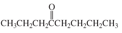 Chemical structure of an alkane with a carbonyl group, illustrating alkyne hydration synthesis.