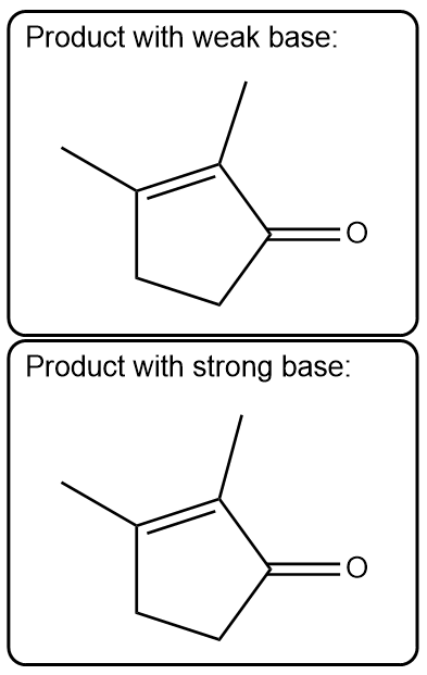 Weak base product: shows a chemical structure. Strong base product: shows a similar chemical structure.