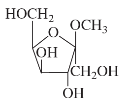 Chemical structure of a glycoside with hydroxyl and methoxy groups attached.