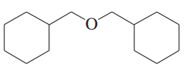 Chemical structure of an ether featuring a central oxygen atom bonded to two carbon chains.