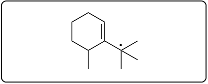 Radical structure indicating a potential site for radical formation in organic chemistry.