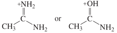Comparison of two conjugated intermediates with amino and hydroxyl groups attached to a central carbon atom.