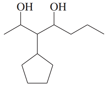 Chemical structure of a diol with two hydroxyl (OH) groups attached to a carbon chain.
