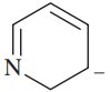 Chemical structure of a nitrogen-containing aromatic compound, illustrating hybridization and resonance concepts.