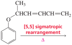 Chemical structure illustrating a [5,5] sigmatropic rearrangement with a benzene ring and a carbon chain.