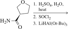 Chemical reaction sequence with reactants and conditions for predicting product formation.