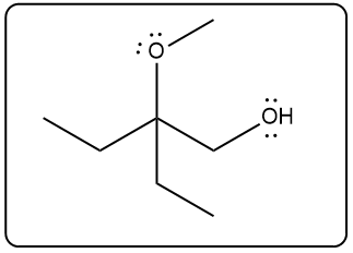 Alternative product structure for the ring-opening of 2,2-diethyloxirane with CH3O-/CH3OH.