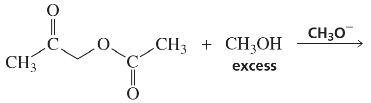Chemical reaction diagram showing reactants and products, including a carbon chain and methanol with a reaction arrow.