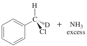 Chemical structure showing a benzene ring with a carbon atom bonded to chlorine and deuterium, plus excess ammonia.