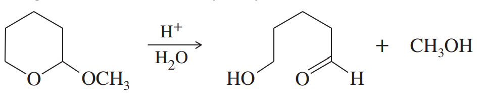 Chemical reaction showing the hydrolysis of a derivative, producing a diol and methanol.