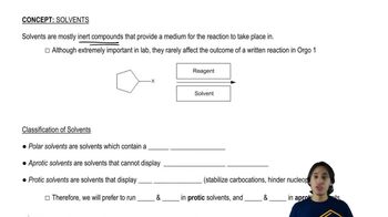 General format of reactions and how to interpret solvents.