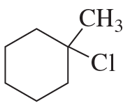 Structural formula of an alkyl halide showing a chlorine atom and a methyl group attached to a cyclohexane ring.