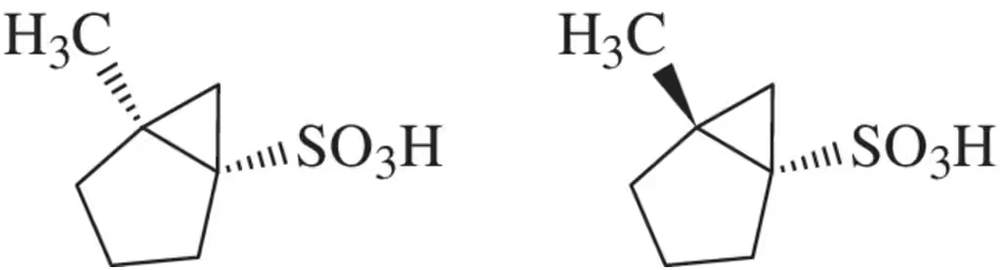 Two chemical structures illustrating different configurations of compounds with the same molecular formula.