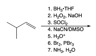Starting reactant and 7 reagents