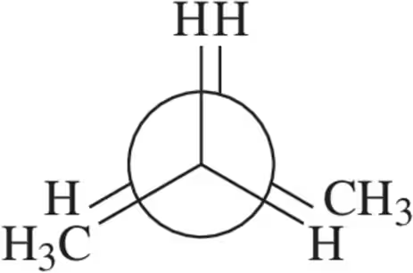 Structural diagram of a cycloalkane showing eclipsed conformations with hydrogen and methyl groups.