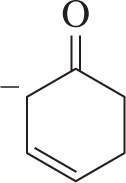 Chemical structure diagram showing a benzene ring with a carbonyl group and a reactive intermediate for resonance structure analysis.