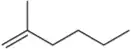 Chemical structure of 3-methyl-1-pentene, an alkene with a double bond between the first and second carbon atoms.