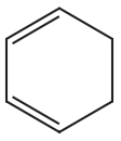A hexagonal structure representing an aromatic hydrocarbon with alternating double bonds.