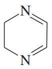 Chemical structure of a six-membered ring with two nitrogen atoms, illustrating imine and enamine functional groups.