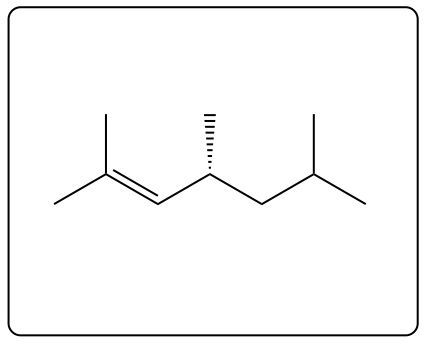 Chemical structure illustrating a double bond in a substitution reaction context.