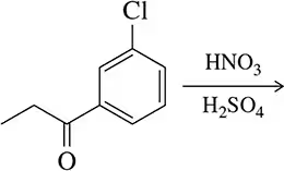 Chemical structure showing a chlorobenzene derivative with a carboxylic acid group, indicating electrophilic aromatic substitution.