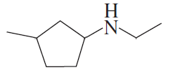 Chemical structure of an amine with a benzene ring and a nitrogen atom, indicating its classification as primary, secondary, or tertiary.