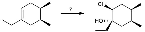 Chemical structure question for halohydrin formation in organic chemistry.