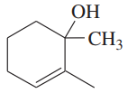 Chemical structure of 1,2-dimethylcyclohexanol, showing hydroxyl (OH) and methyl (CH3) groups.