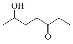 Structural formula of a ketone featuring a hydroxyl group and a carbonyl group.